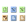 Document Icons, Tools, and Checkmark Icons