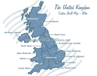 United Kingdom Clickable Blue Map