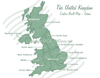 United Kingdom Clickable Green Map
