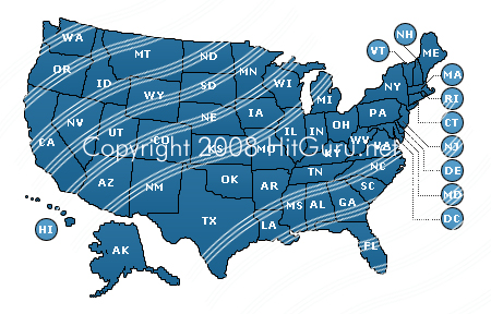 Clickable map comes with the Photoshop psd for any level of customization.